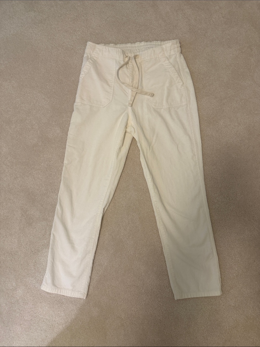 J. Crew Off White Corduroy Drawstring Pants